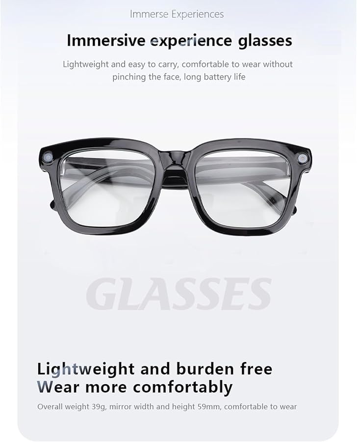 Fockety AI Smart Glasses with Camera Bluetooth Blue Light Blocking 1080P Video Translation for Calls Music Outdoor Sports - Image 5